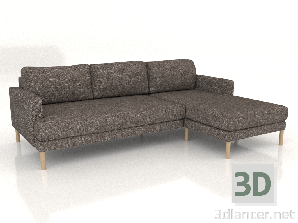 3D modeli Kanepe Fisht köşe 230 cm (ahşap ayaklı) - önizleme