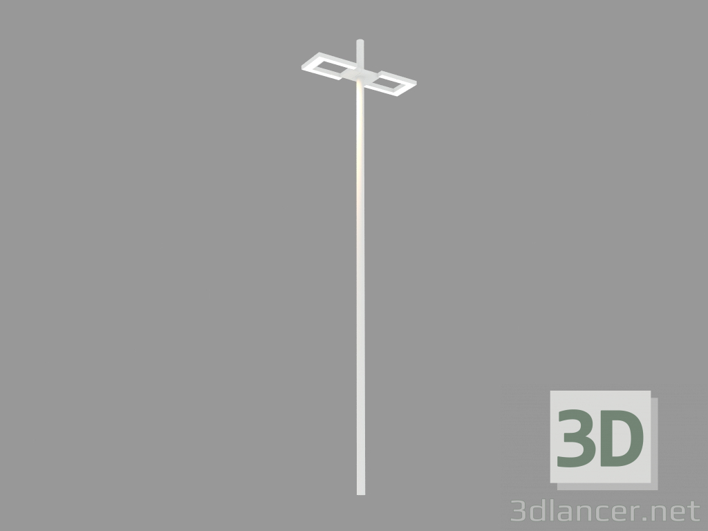 3d модель Светильник уличный OUTLINE FLOOD (S3105W(2x) + S3045 accessory + S2843 pole h3500mm) – превью