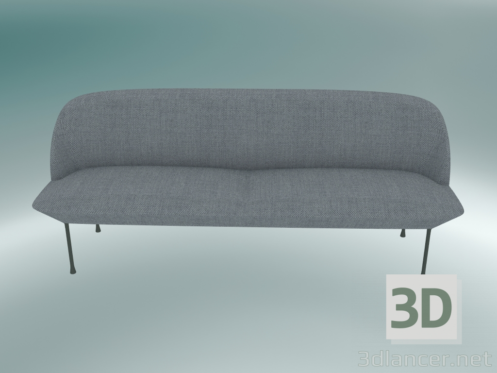 3d model Sofá triple Oslo (Fiord 151, gris claro) - vista previa