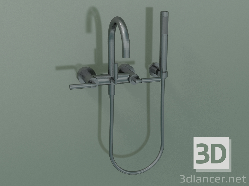 3d model Mezclador de bañera de pared con ducha de mano (25133882-99) - vista previa