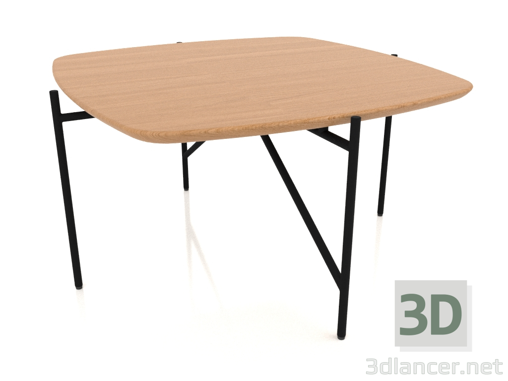 Modelo 3d Mesa baixa 70x70 com tampo de madeira - preview