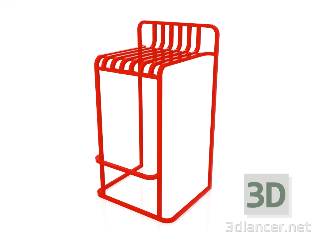 modèle 3D Tabouret haut (Rouge) - preview