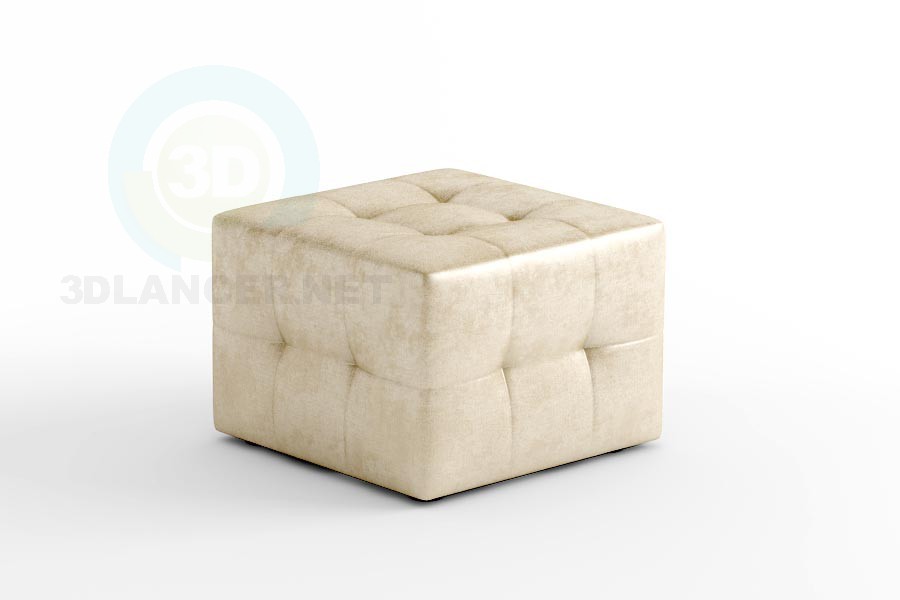 modèle 3D Pouf Liege - preview