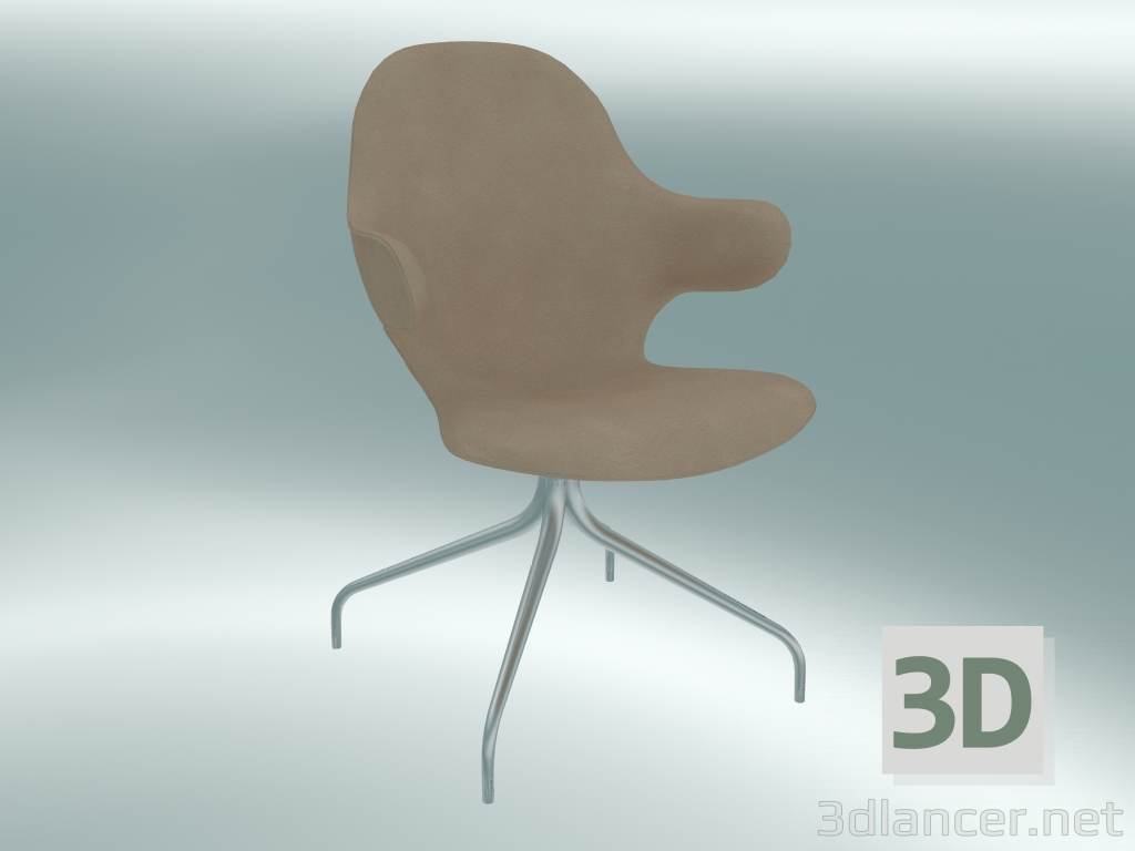 3d model Silla giratoria Catch (JH2, 58x58 N 90cm, aluminio pulido, cuero - anilina de seda) - vista previa