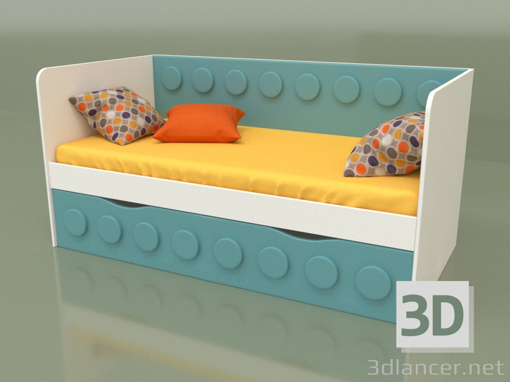 modello 3D Divano letto per bambini con 1 cassetto (Mussone) - anteprima