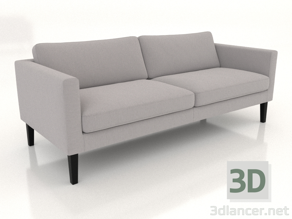 3d model 3-seater sofa (high legs, fabric) - preview