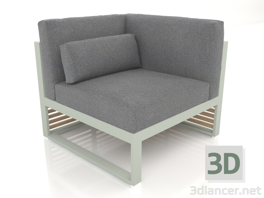 3d model Sofá modular, sección 6 derecha, respaldo alto (Gris cemento) - vista previa