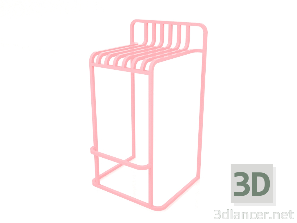 3d model High stool (Pink) - preview