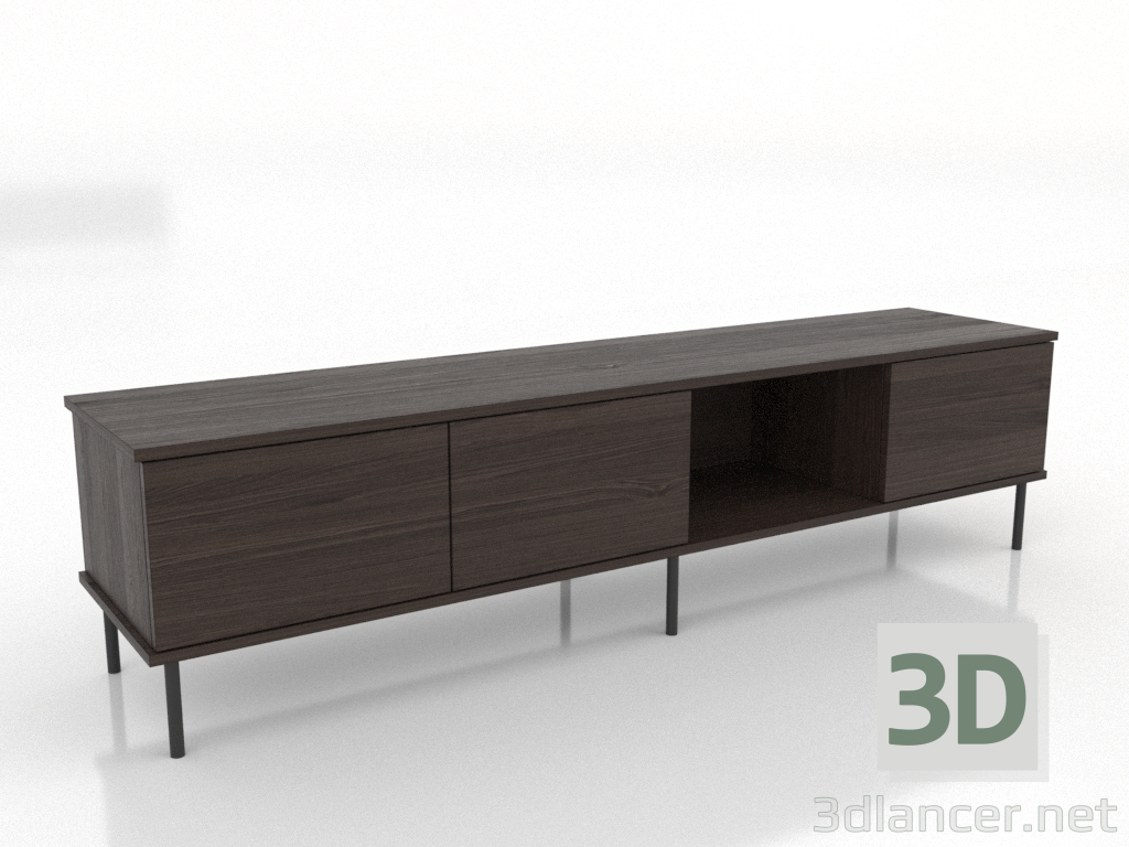 3d model TV cabinet OPEN 1800 mm (ash walnut) - preview 3d model TV cabinet OPEN 1800 mm (ash walnut) - preview