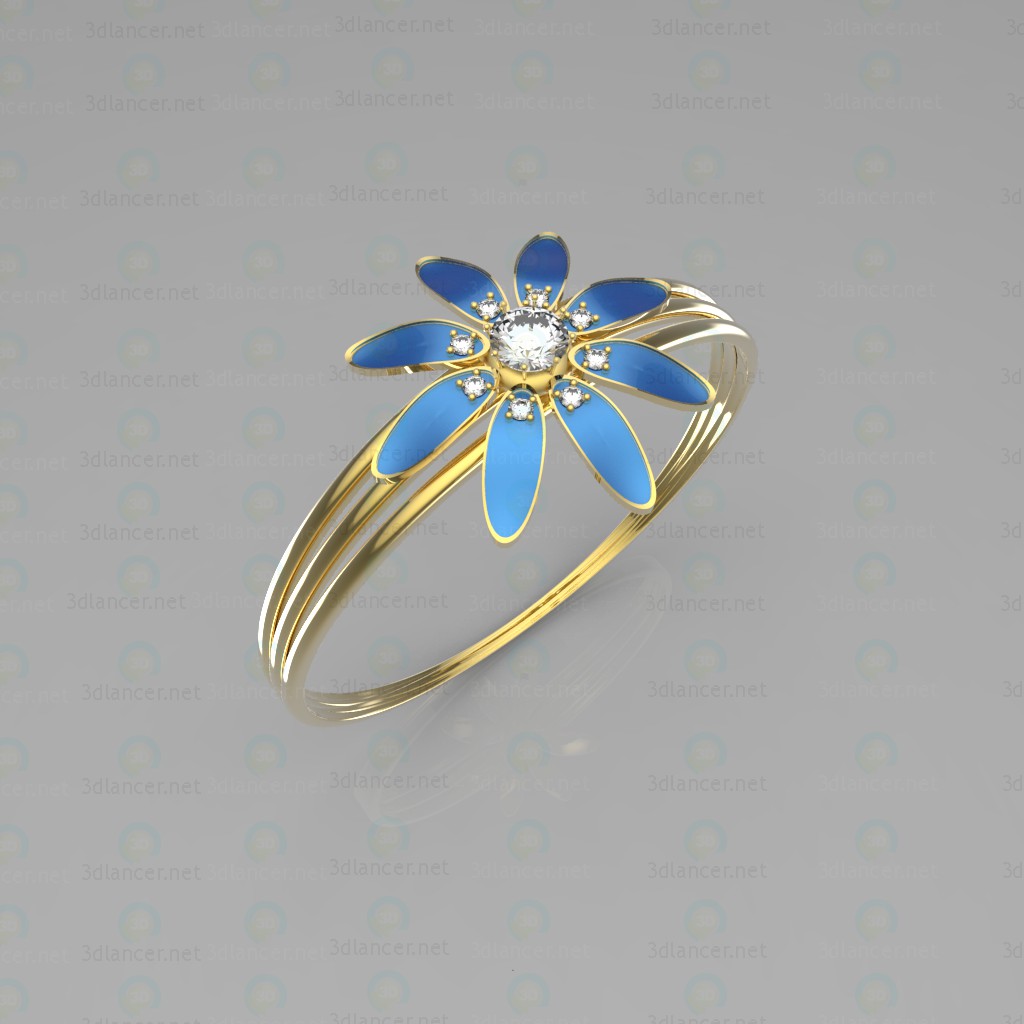 3D Modell Ring "Blume" - Vorschau