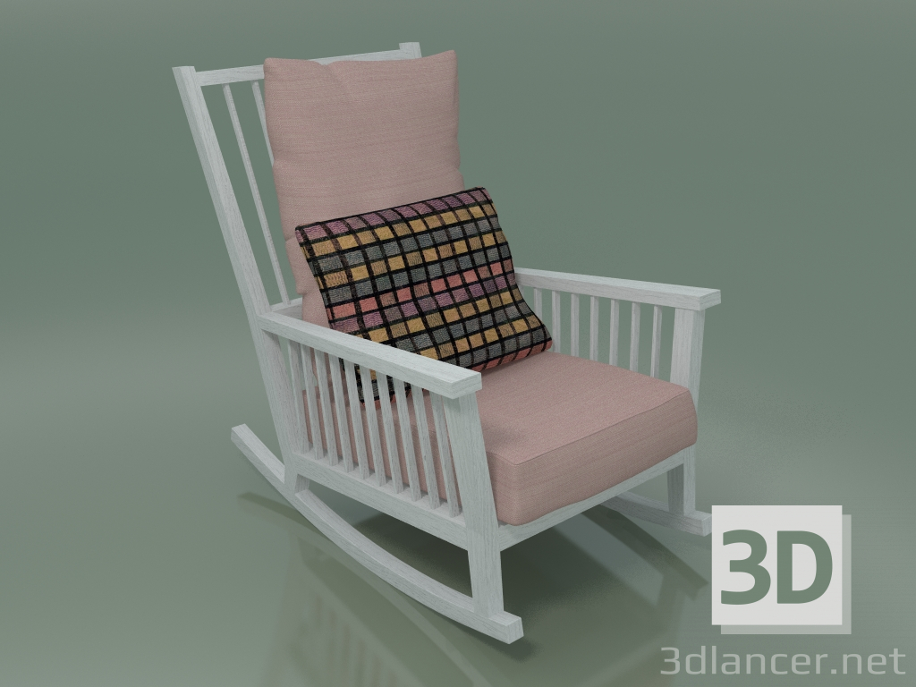 modèle 3D Fauteuil à bascule (09, blanc) - preview