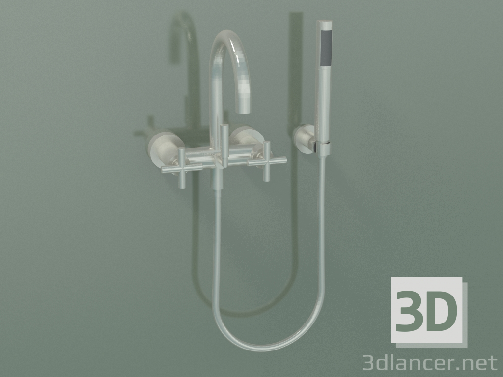 3d model Mezclador de bañera de pared con ducha de mano (25133892-06) - vista previa