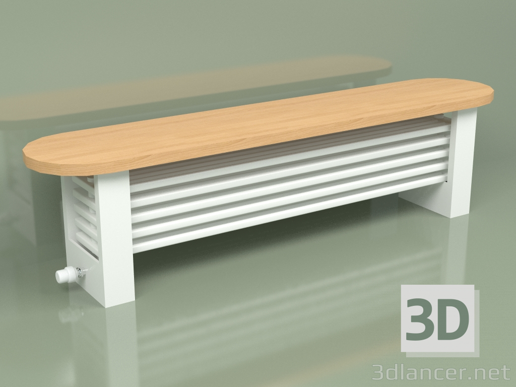 3D Modell Delta Column Bench Radiator (H250 1500, RAL - 9016) - Vorschau