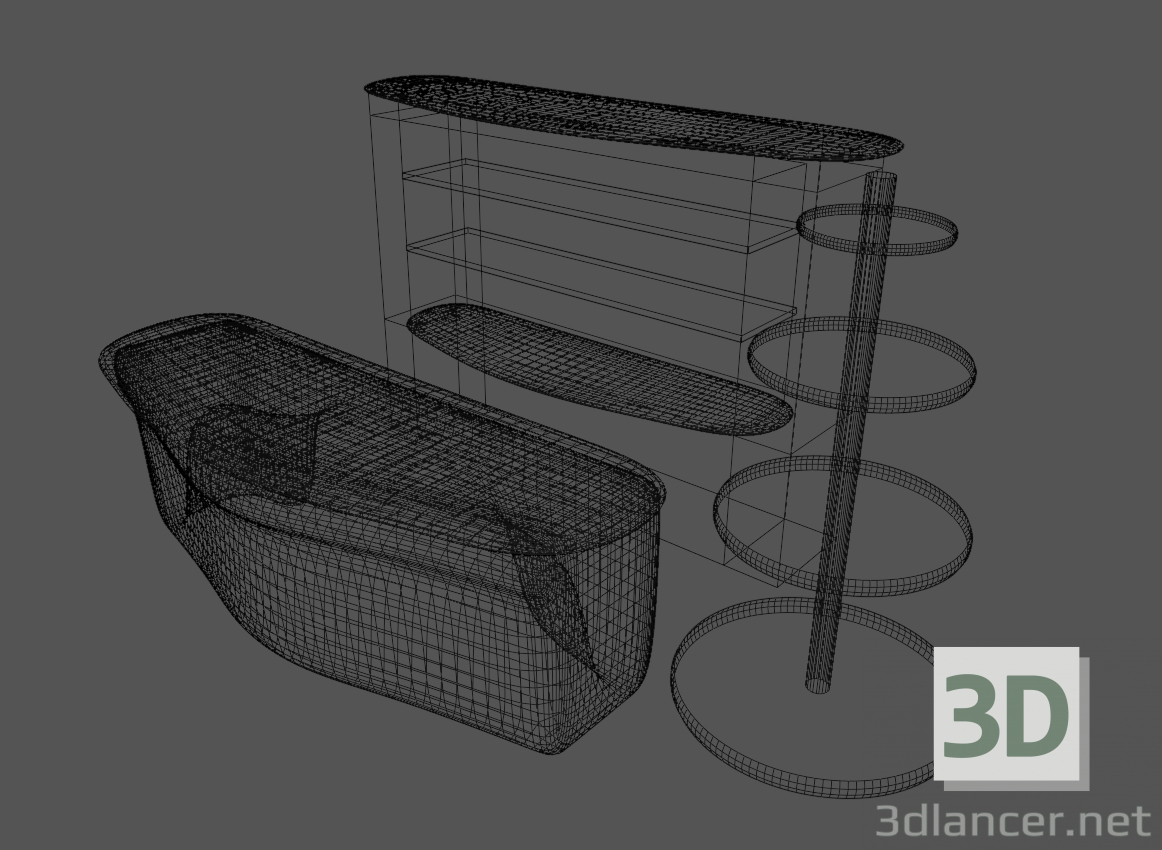 3d Барная стойка модель купить - ракурс