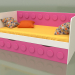 modello 3D Divano letto per bambini con 1 cassetto (Rosa) - anteprima