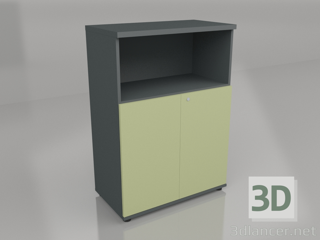 modèle 3D Demi-bibliothèque Standard A3404HZ (801x432x1129) - preview