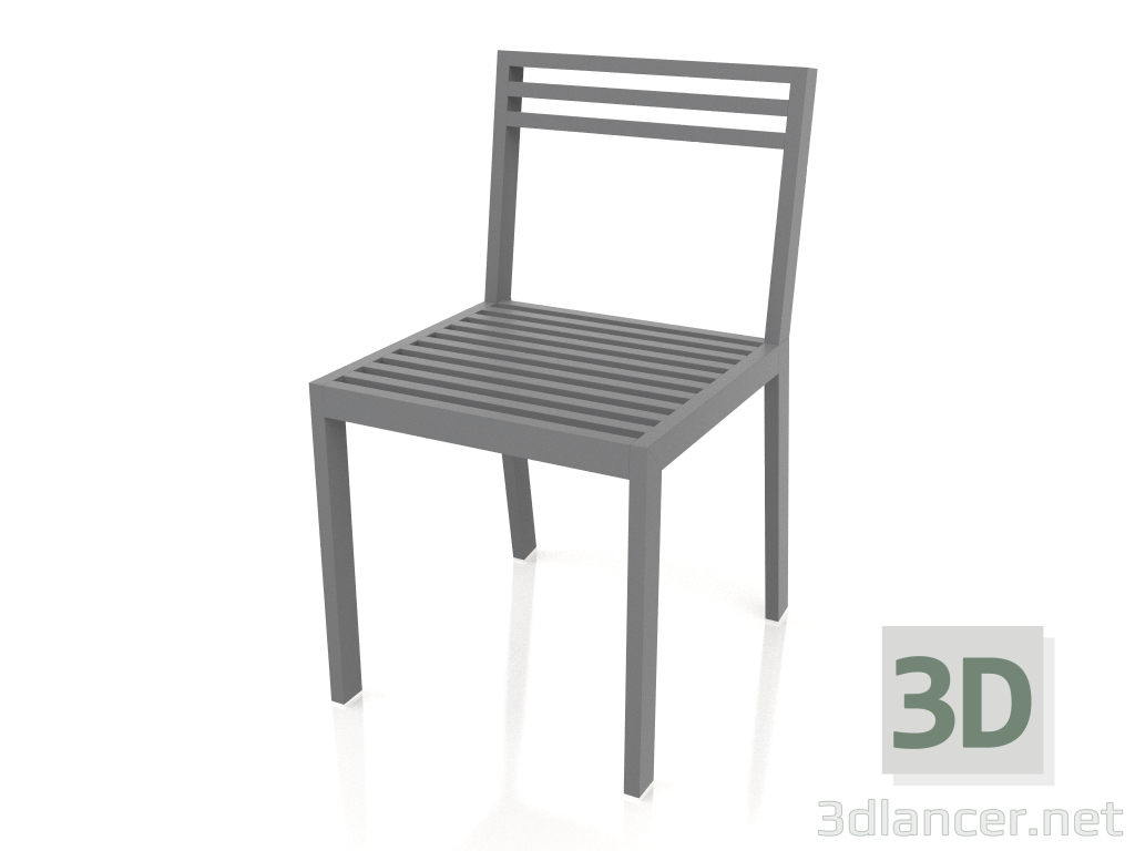 modello 3D Sedia da pranzo (Antracite) - anteprima