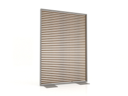 Cloison en bois artificiel et aluminium 120x170 (Teck, Gris Quartz)