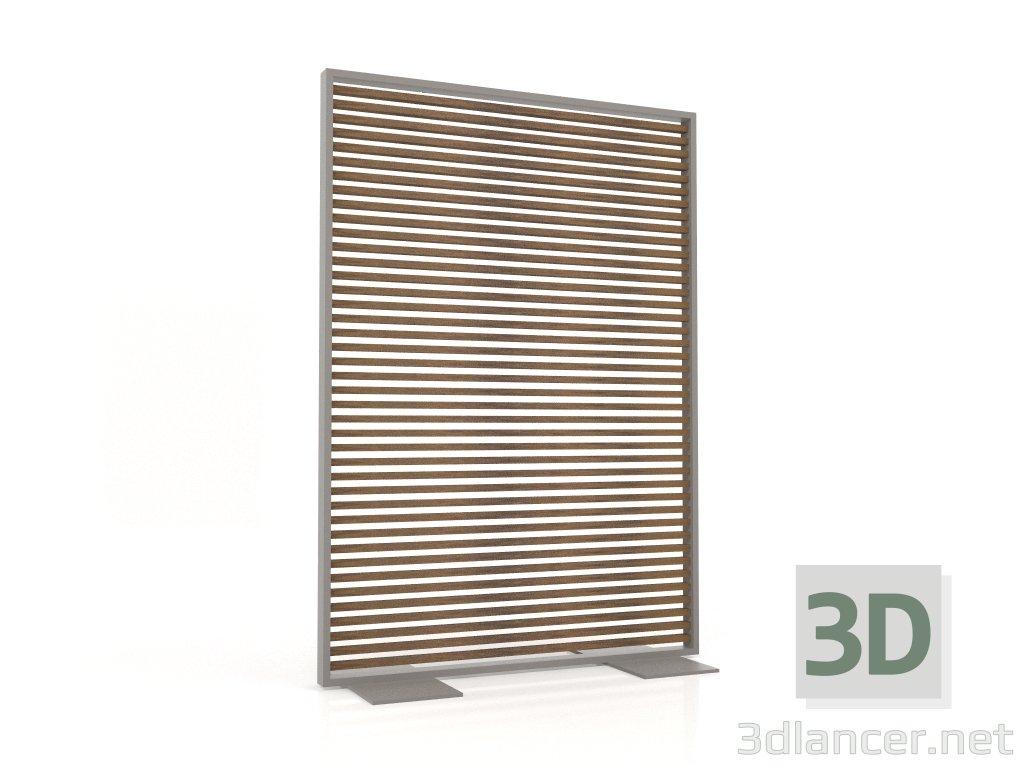 3d модель Перегородка из искусственного дерева и алюминия 120х170 (Teak, Quartz grey) – превью