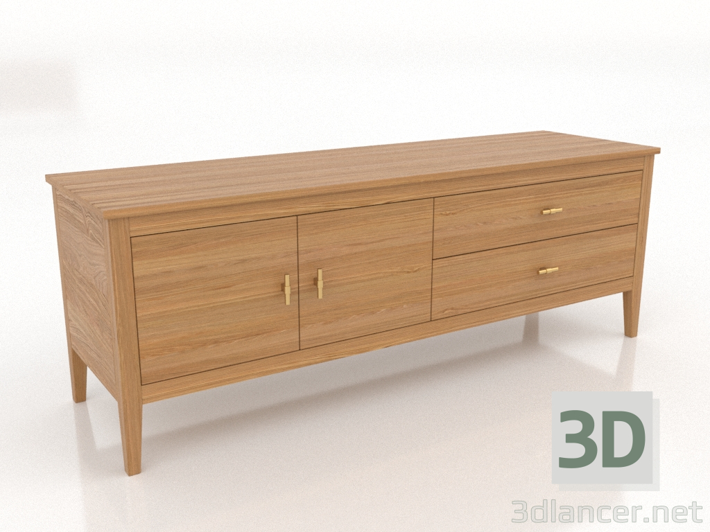 modèle 3D Meuble TV 1 1500 mm (chêne naturel) - preview modèle 3D Meuble TV 1 1500 mm (chêne naturel) - preview
