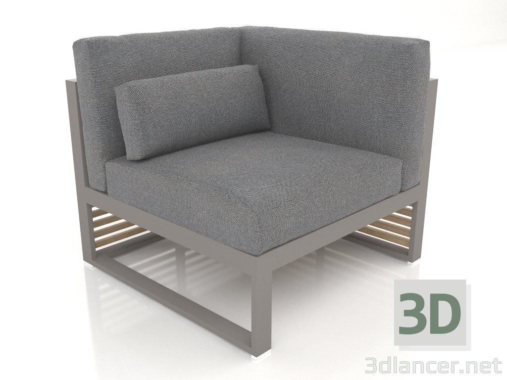 3D Modell Modulares Sofa, Abschnitt 6 rechts, hohe Rückenlehne (Quarzgrau) - Vorschau