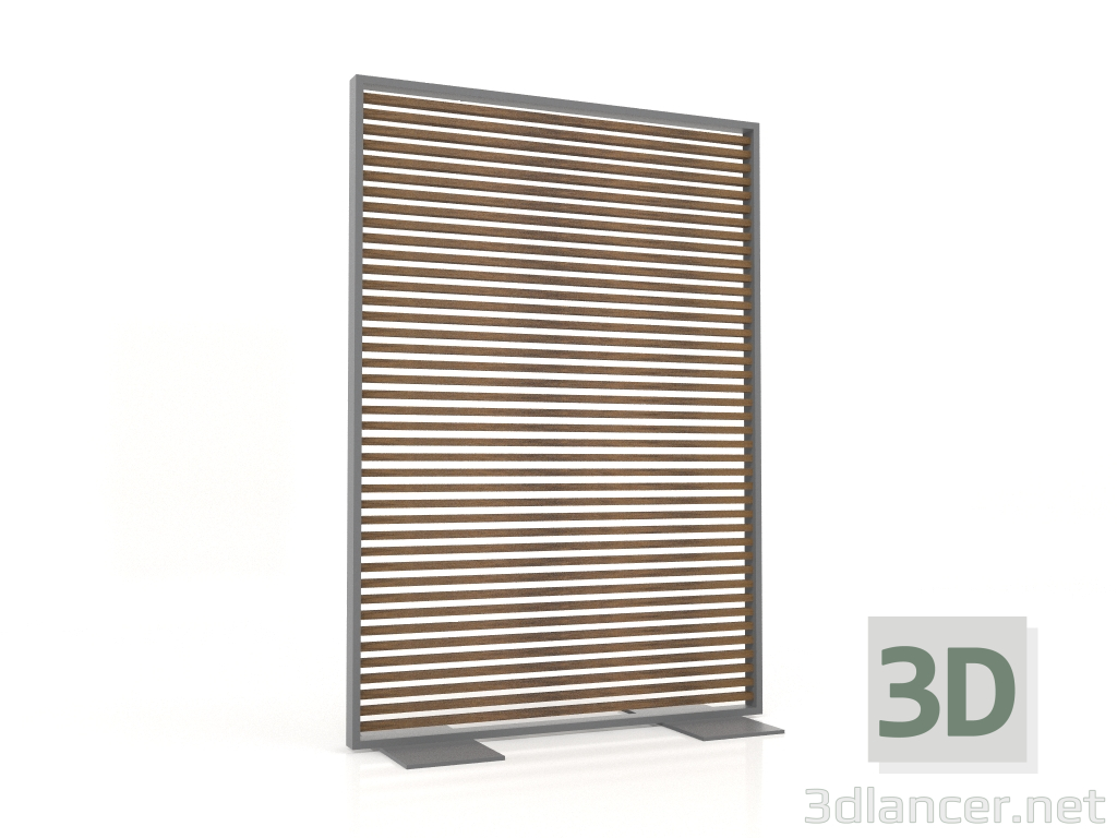 3d model Tabique de madera artificial y aluminio 120x170 (Teca, Antracita) - vista previa