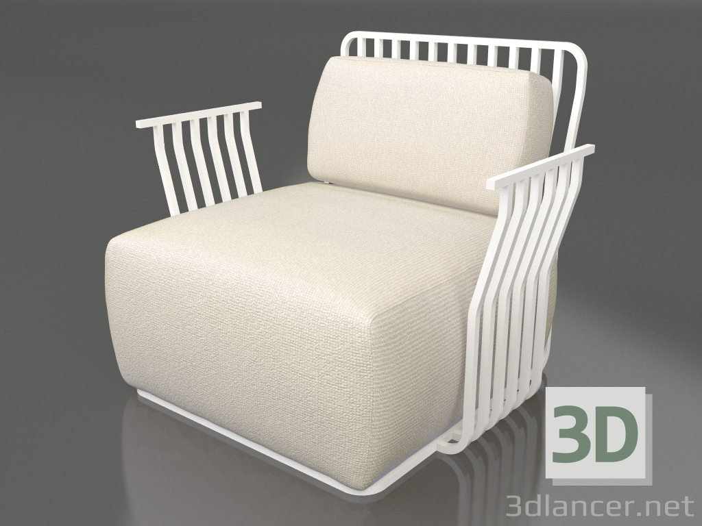 3d model Lounge chair (White) - preview