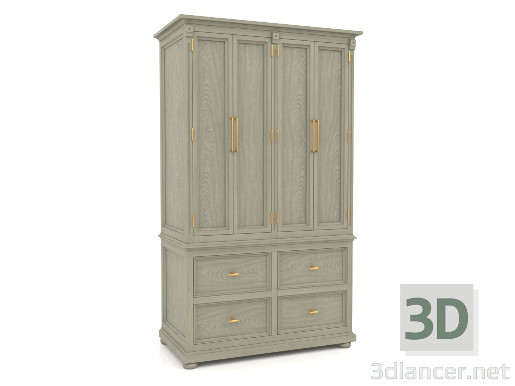 3D Modell Kleiderschrank (2 Abschnitte) - Vorschau