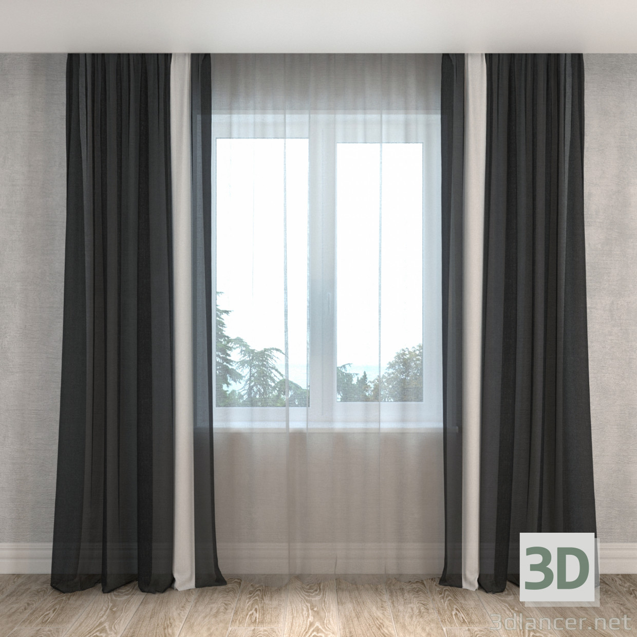 3d model Curtains - preview