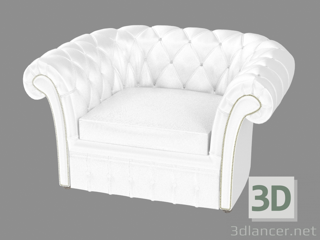 modèle 3D Fauteuil cuir en style casper classique - preview