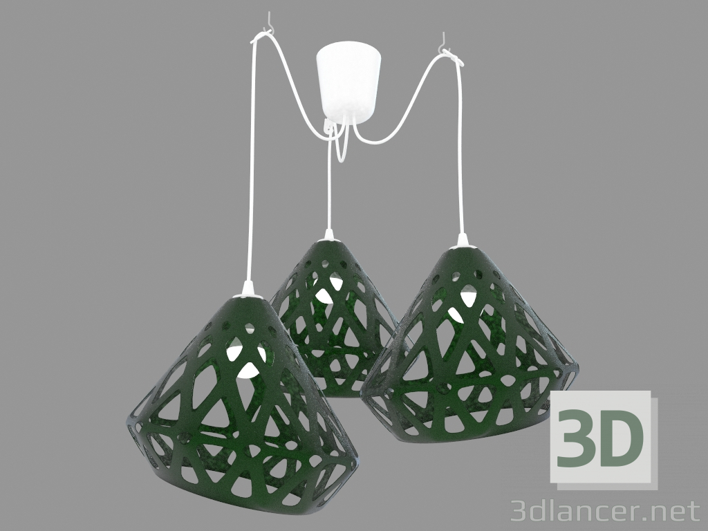 Modelo 3d Luz pingente (drk verde) - preview