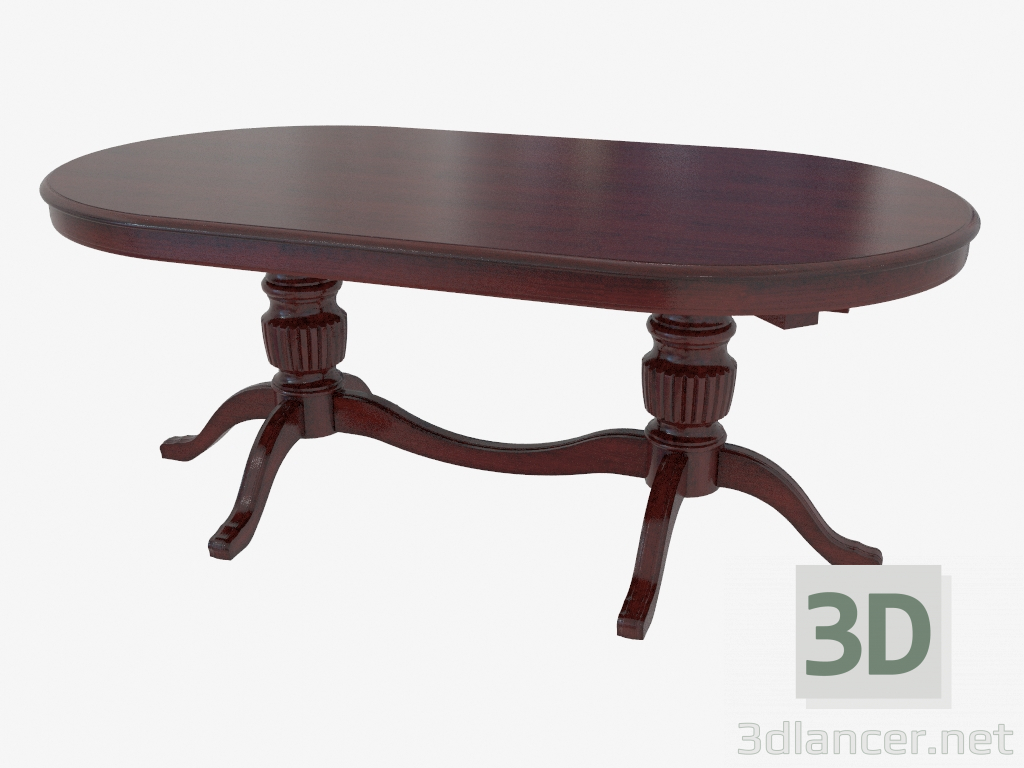 modello 3D Tavolo da pranzo ovale scorrevole (1175x814x2095-2495) - anteprima