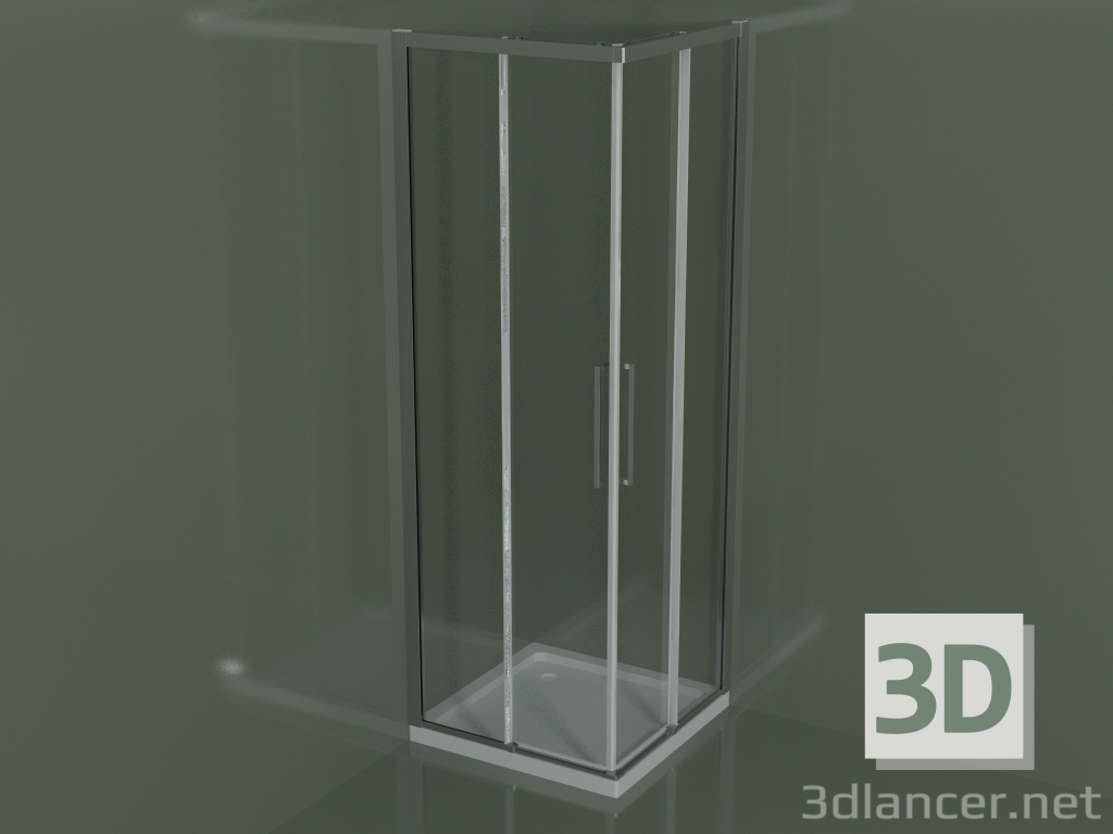 3d model Mampara de ducha ZA + ZA 70 con puerta corredera para platos de ducha de esquina - vista previa