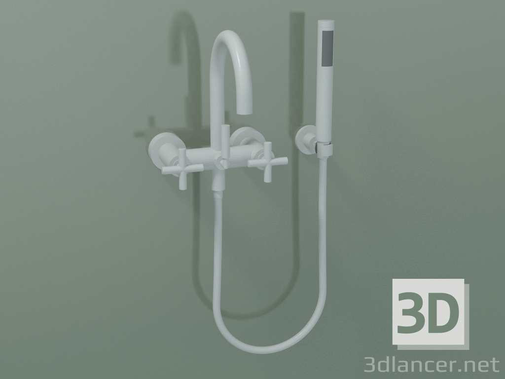 3d model Mezclador de bañera de pared con ducha de mano (25133892-10) - vista previa