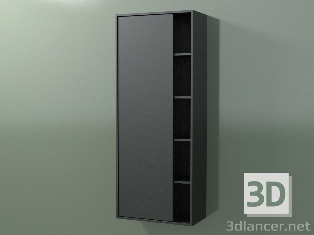 3d model Armario de pared con 1 puerta izquierda (8CUCDСS01, Deep Nocturne C38, L 48, P 24, H 120 cm) - vista previa