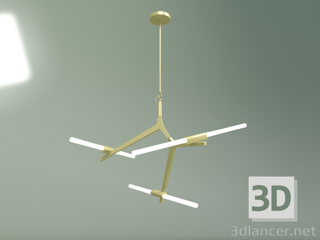 3d model Lámpara colgante Agnes 6 luces (bronce) - vista previa