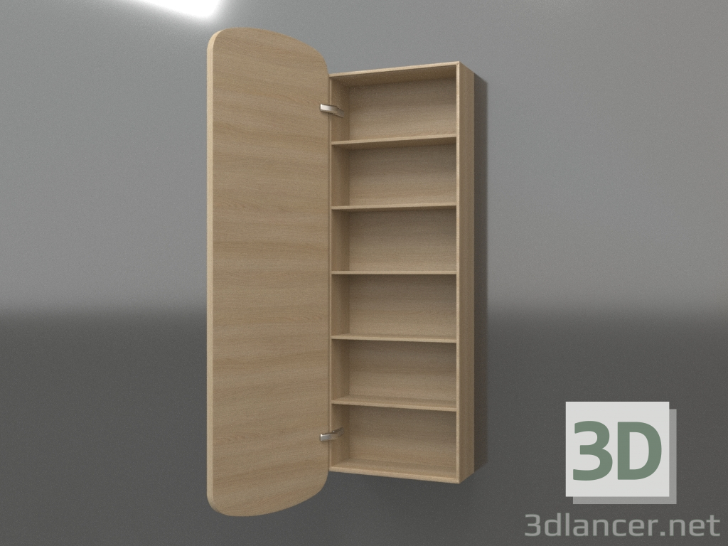 3d model Espejo (con cajón abierto) ZL 17 (460x200x1500, blanco madera) - vista previa