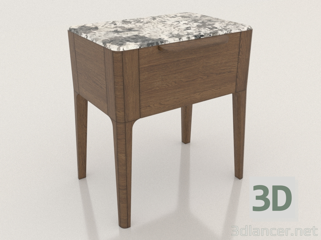 modello 3D Comodino (Marrone) - anteprima