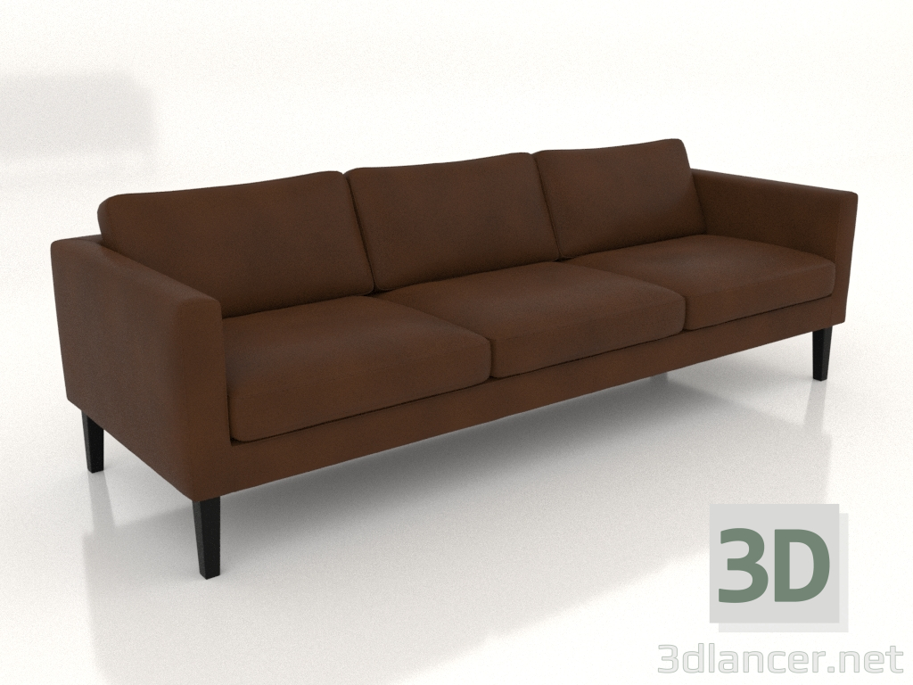 3d model 4-seater sofa (high legs, leather) - preview