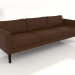 3d model 4-seater sofa (high legs, leather) - preview