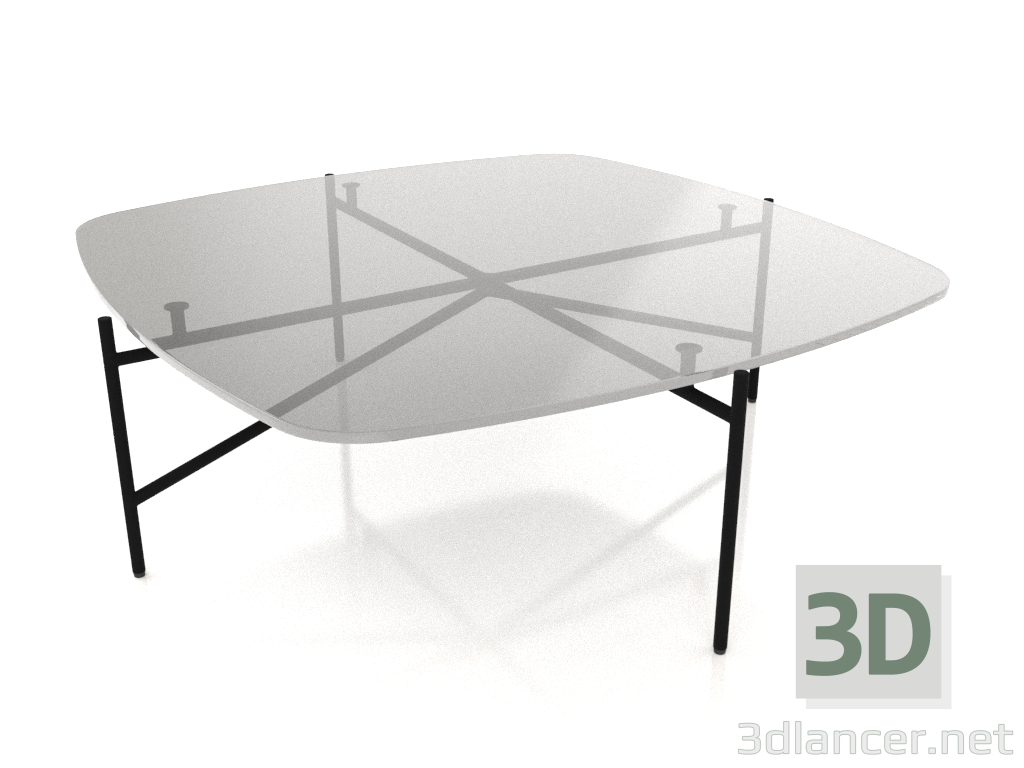 3D Modell Niedriger Tisch 90x90 mit Glasplatte - Vorschau