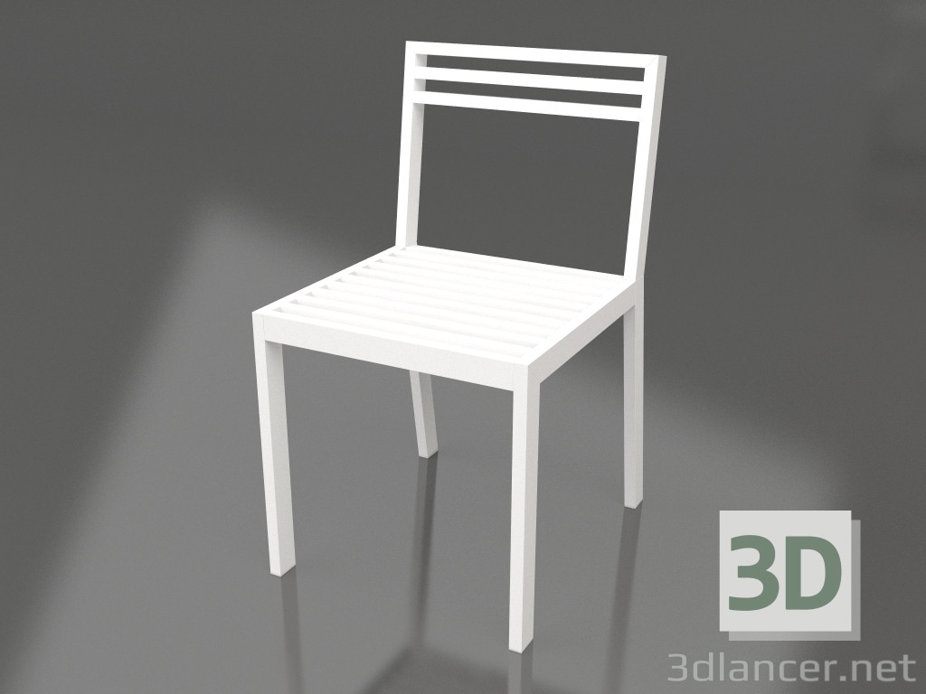 modèle 3D Chaise de salle à manger (Blanc) - preview