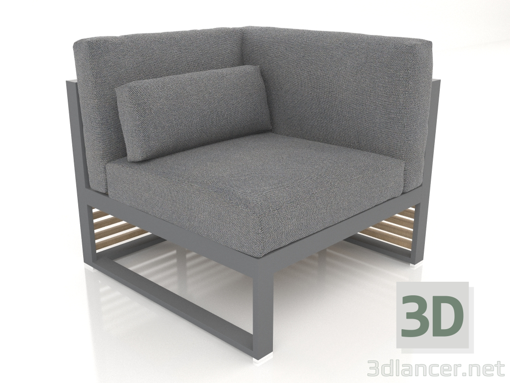 modèle 3D Canapé modulable, section 6 droite, dossier haut (Anthracite) - preview