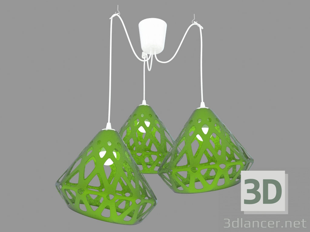 modello 3D Lampada a sospensione (verde) - anteprima