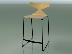 Tabouret de bar empilable 3712 (avec coussin, Chêne naturel, V39)