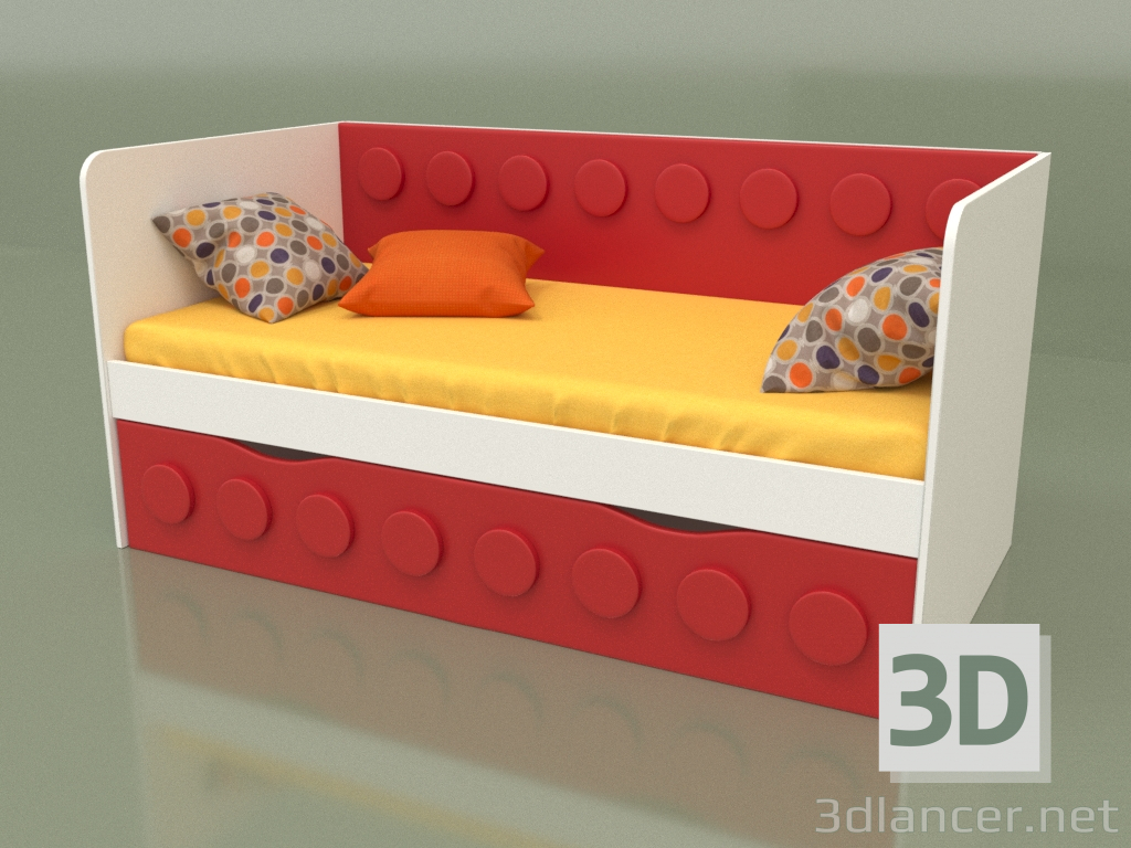 modello 3D Divano letto per bambini con 1 cassetto (Chili) - anteprima