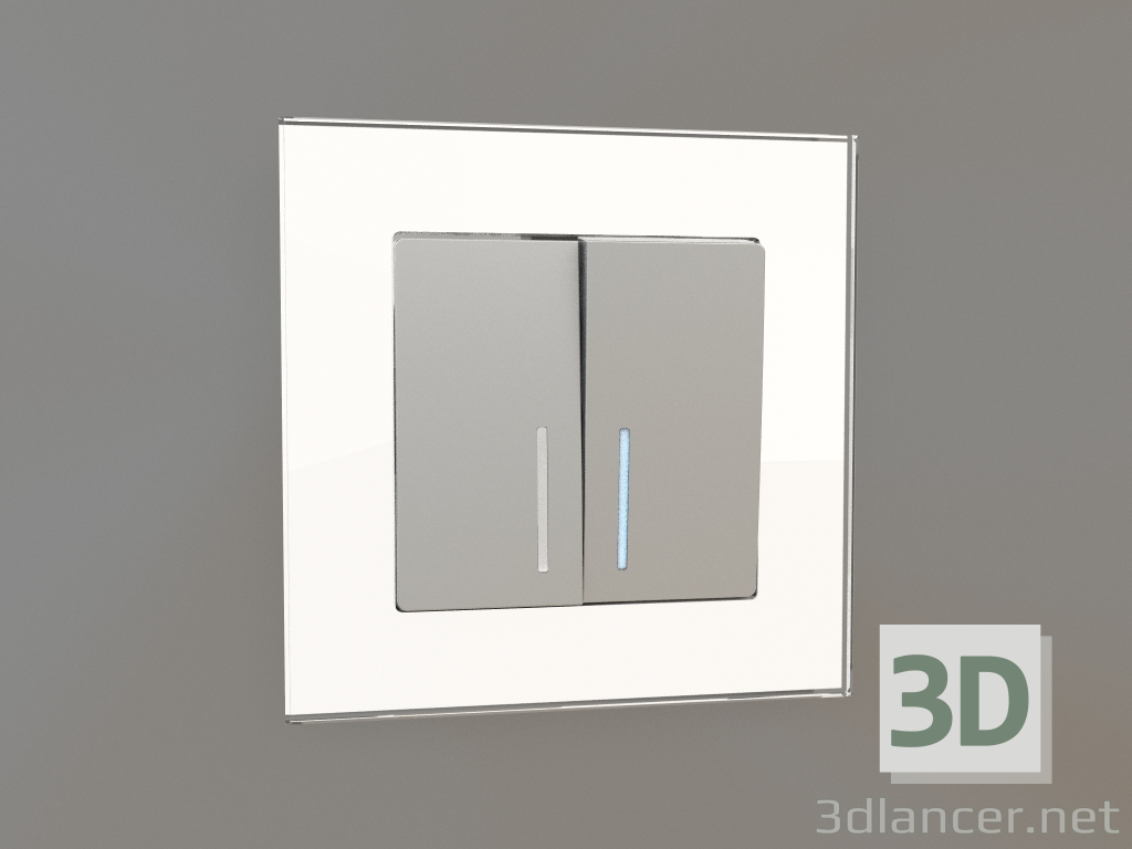 3D Modell Zweigangschalter mit Hintergrundbeleuchtung (silber) - Vorschau