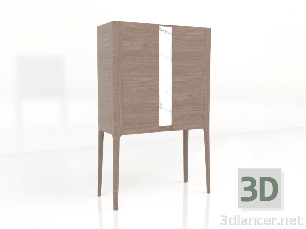 3D modeli Şarap dolabı (Ceviz) - önizleme