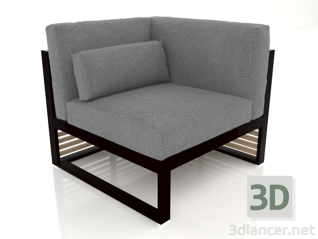 3d model Modular sofa, section 6 right, high back (Black) - preview