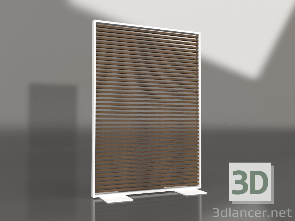 3d model Mampara de madera artificial y aluminio 120x170 (Teca, Blanco) - vista previa